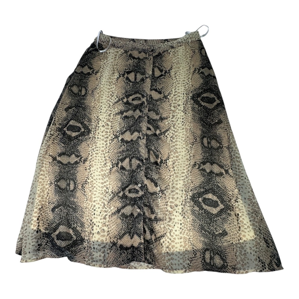 Pieces Snake Print Midi Skirt Lined Lightweight‎ Casual Trendy Size L